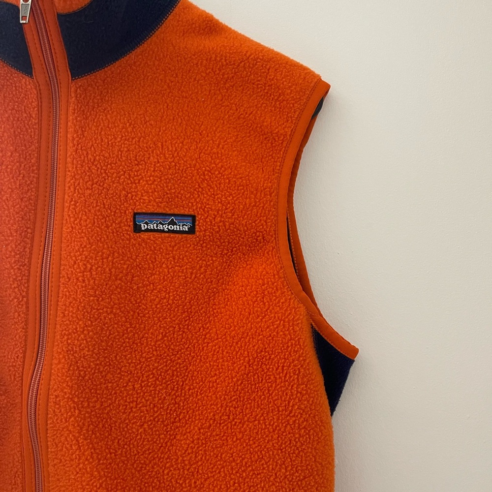 Patagonia Bright Orange Fleece Vest - Picture 3 of 10